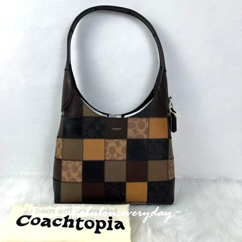 COACH Coachtopia Alter/Ego Brooklyn Shoulder Bag 28 Tan Sig Multi Brown CFN34